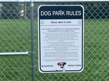 Dog Park Rules Signage